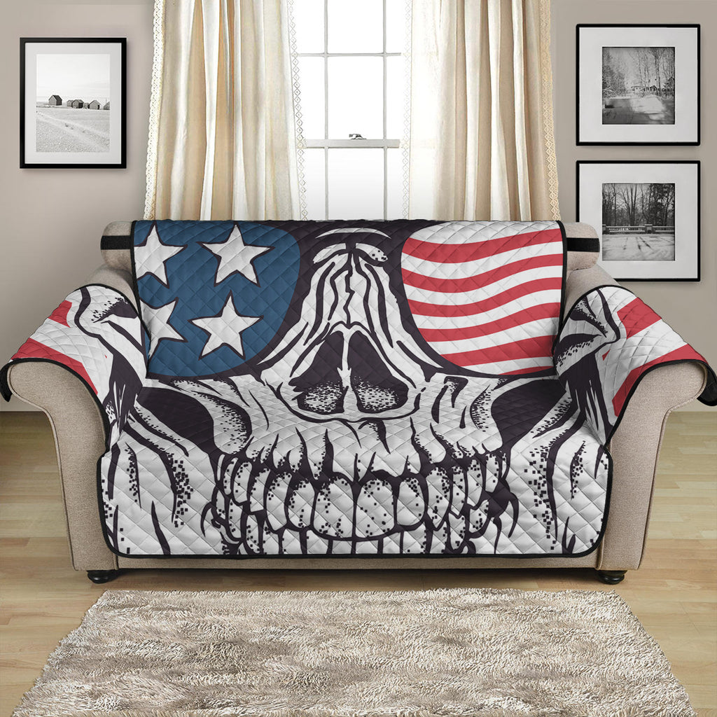 American Skull With Sunglasses Print Loveseat Protector