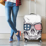American Skull With Sunglasses Print Luggage Cover