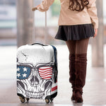 American Skull With Sunglasses Print Luggage Cover