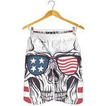American Skull With Sunglasses Print Men's Shorts