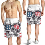 American Skull With Sunglasses Print Men's Shorts