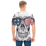 American Skull With Sunglasses Print Men's T-Shirt