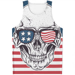 American Skull With Sunglasses Print Men's Tank Top