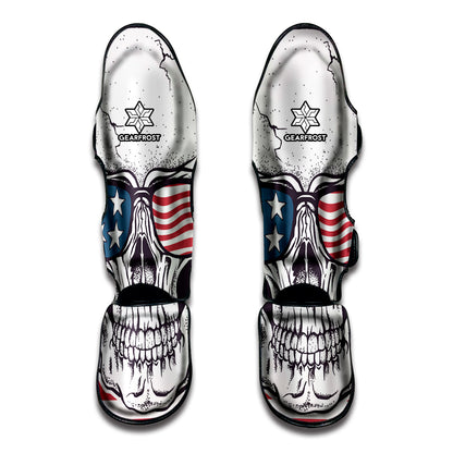 American Skull With Sunglasses Print Muay Thai Shin Guard