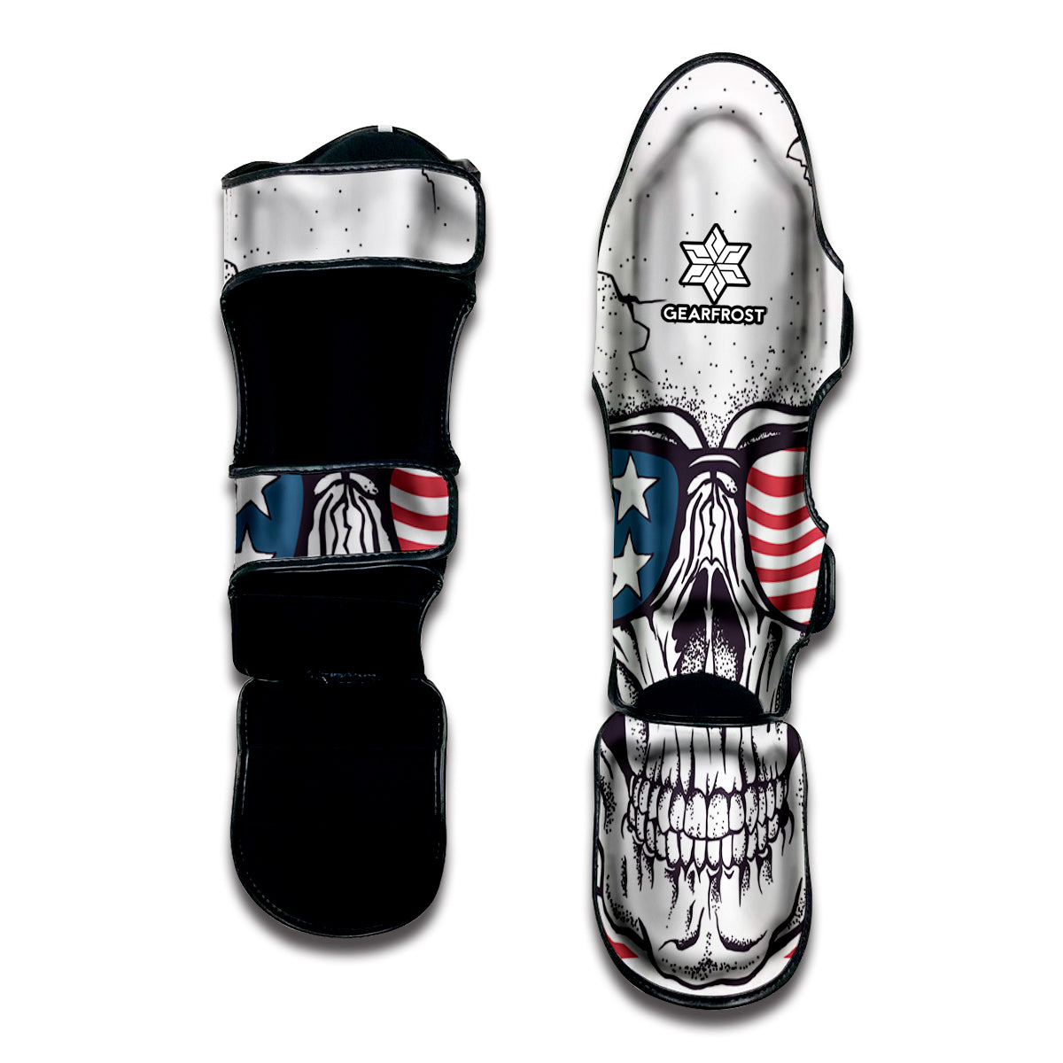 American Skull With Sunglasses Print Muay Thai Shin Guard