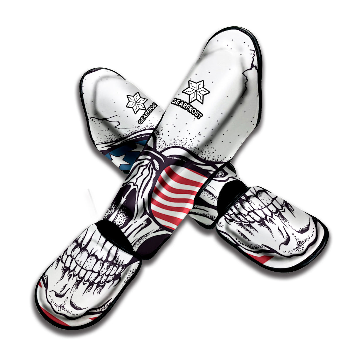 American Skull With Sunglasses Print Muay Thai Shin Guard