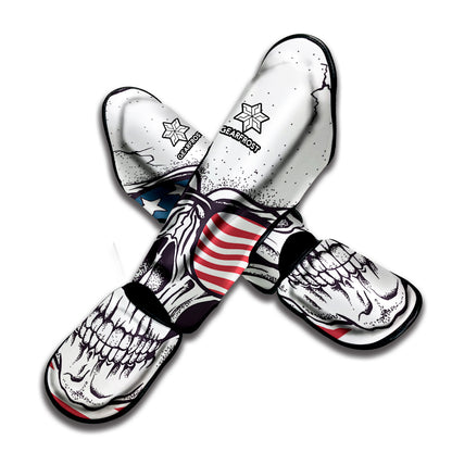 American Skull With Sunglasses Print Muay Thai Shin Guard