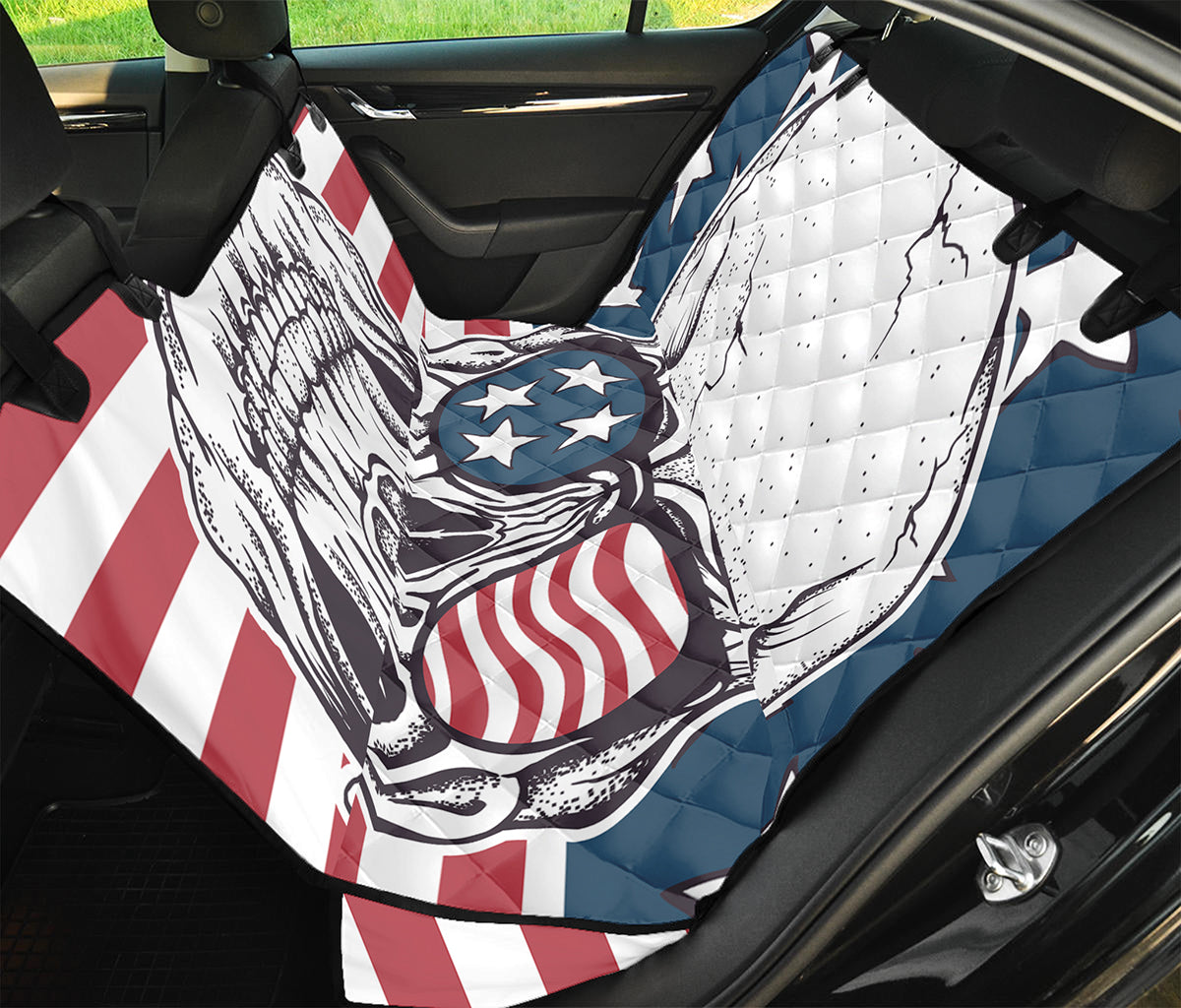 American Skull With Sunglasses Print Pet Car Back Seat Cover