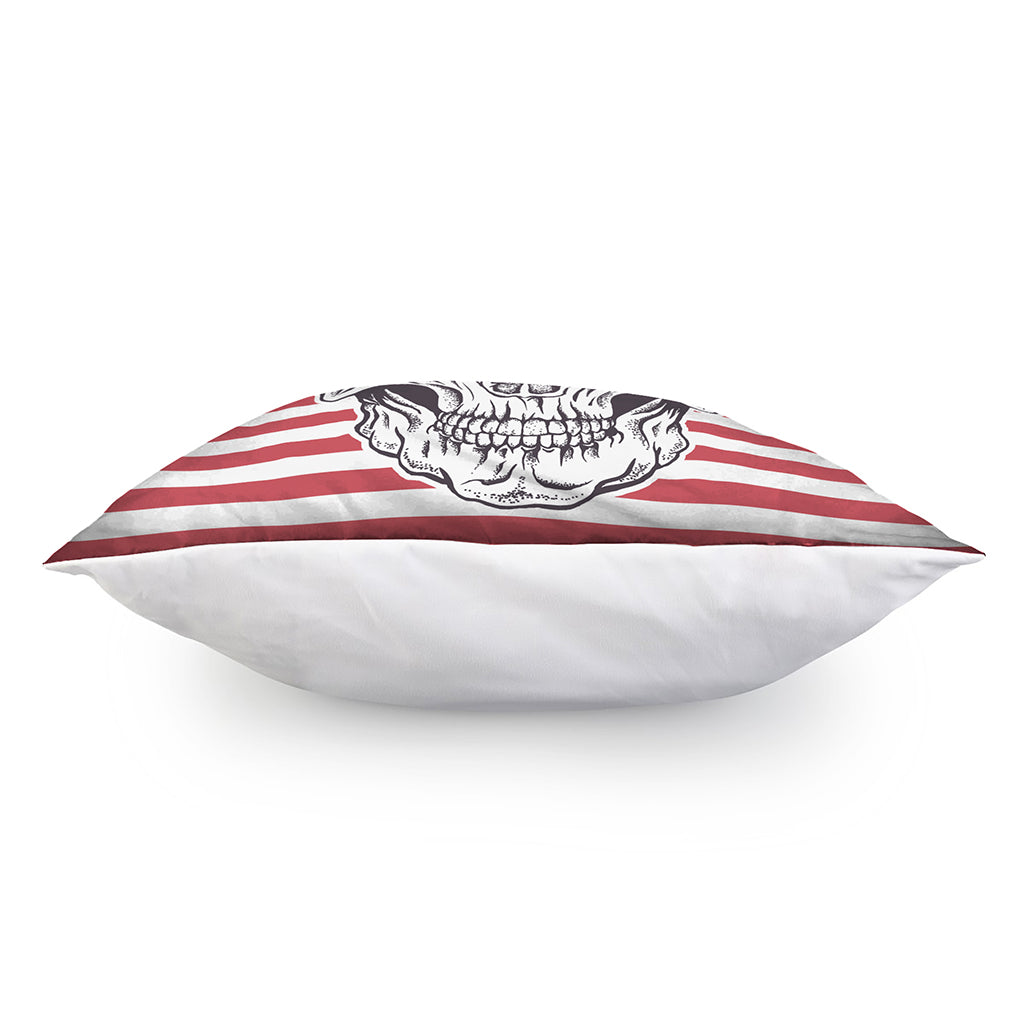 American Skull With Sunglasses Print Pillow Cover