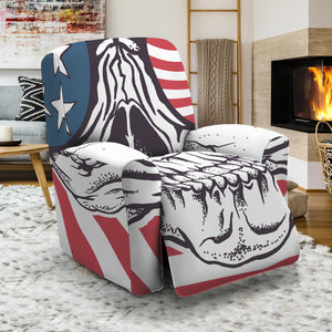 American Skull With Sunglasses Print Recliner Slipcover