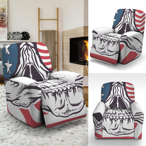 American Skull With Sunglasses Print Recliner Slipcover