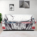 American Skull With Sunglasses Print Sofa Cover