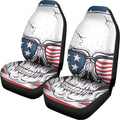 American Skull With Sunglasses Print Universal Fit Car Seat Covers