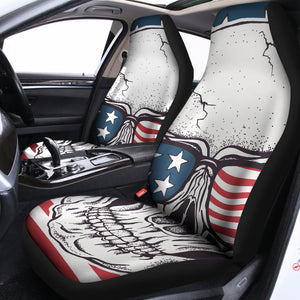 American Skull With Sunglasses Print Universal Fit Car Seat Covers