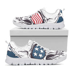 American Skull With Sunglasses Print White Sneakers
