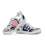 American Skull With Sunglasses Print White Sneakers