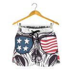 American Skull With Sunglasses Print Women's Shorts