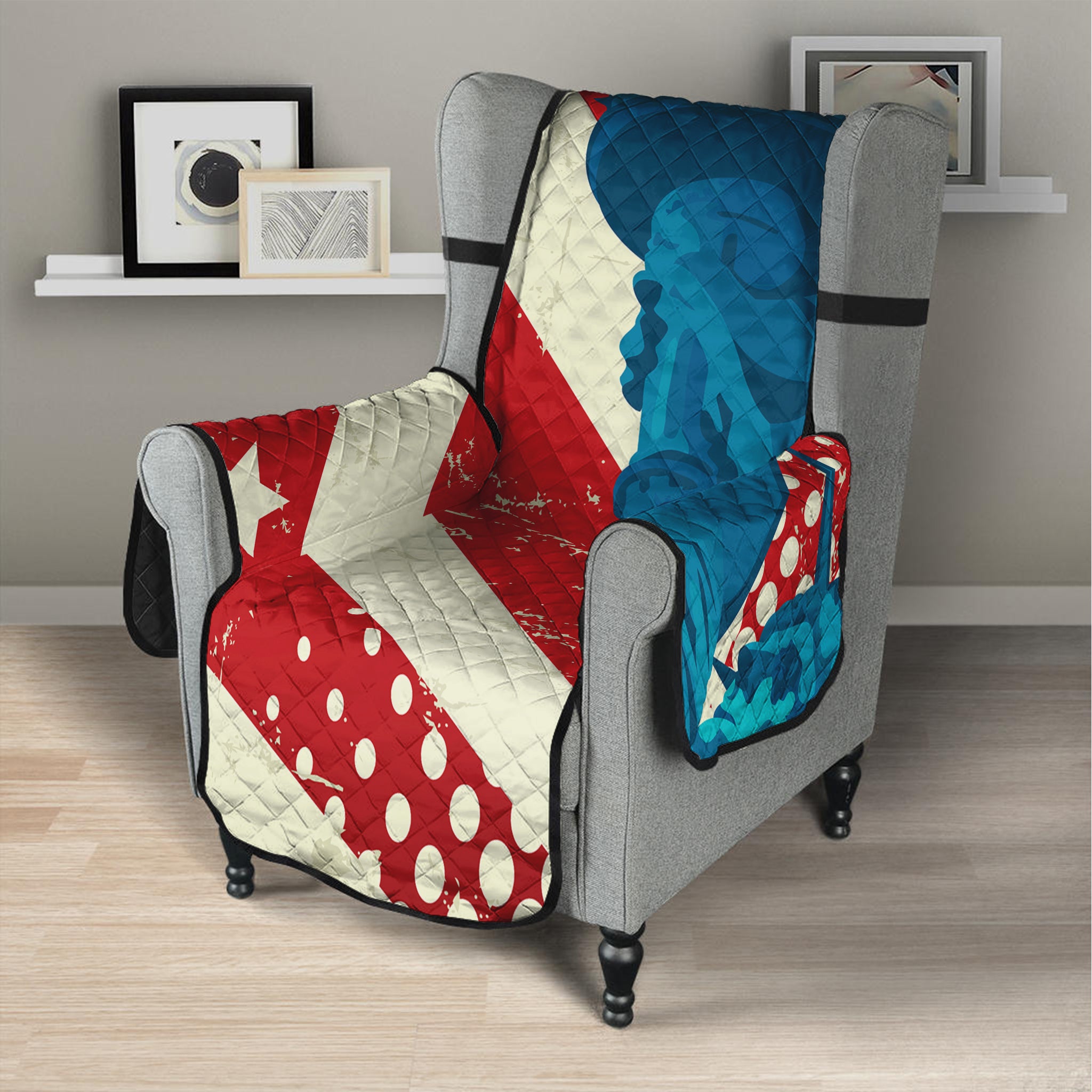 American Statue of Liberty Print Armchair Protector