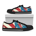 American Statue of Liberty Print Black Low Top Sneakers