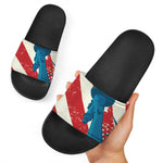 American Statue of Liberty Print Black Slide Sandals