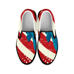 American Statue of Liberty Print Black Slip On Shoes