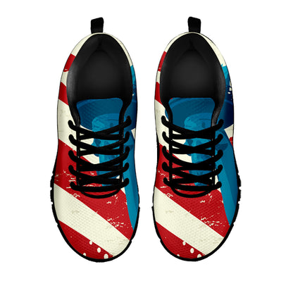 American Statue of Liberty Print Black Sneakers