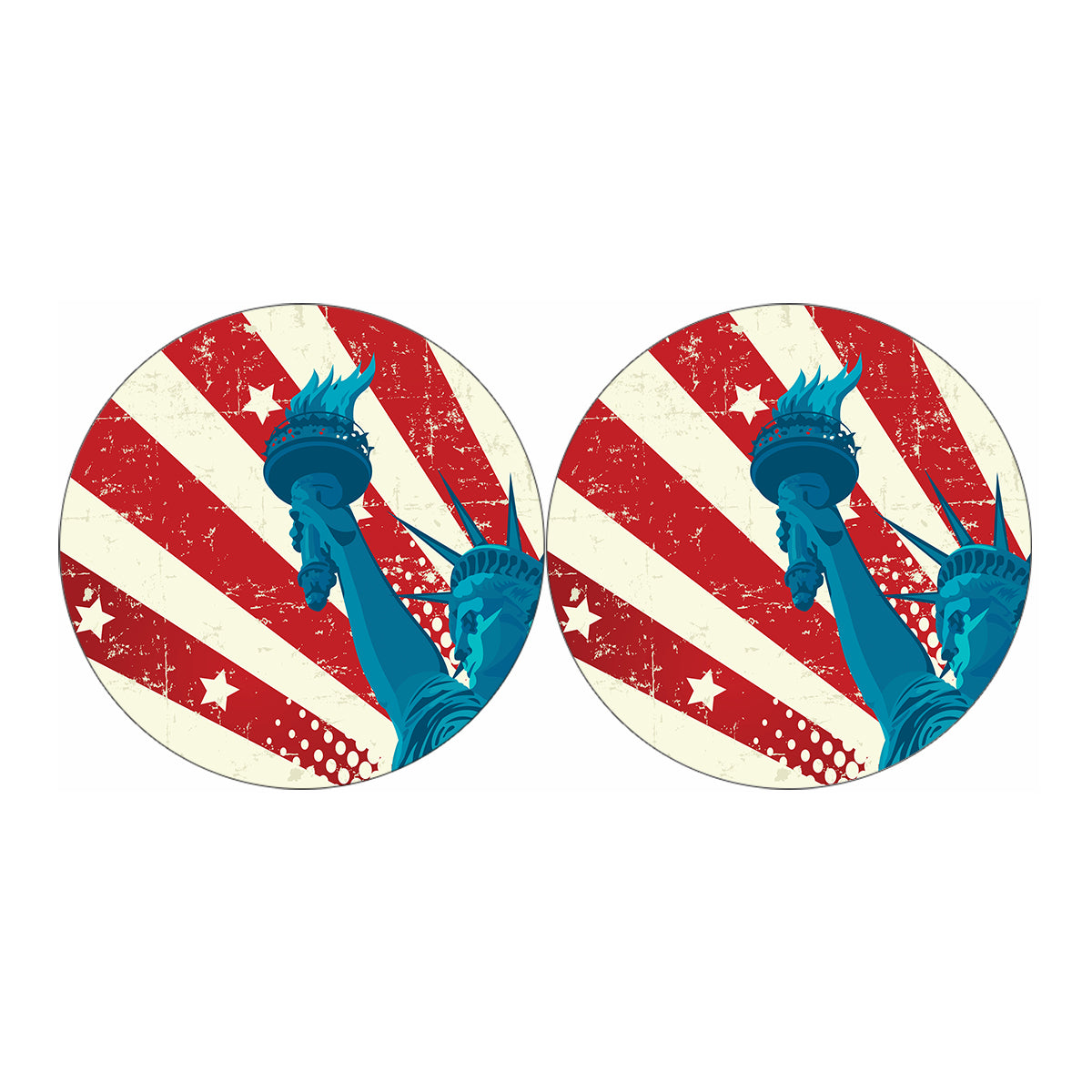 American Statue of Liberty Print Car Coasters