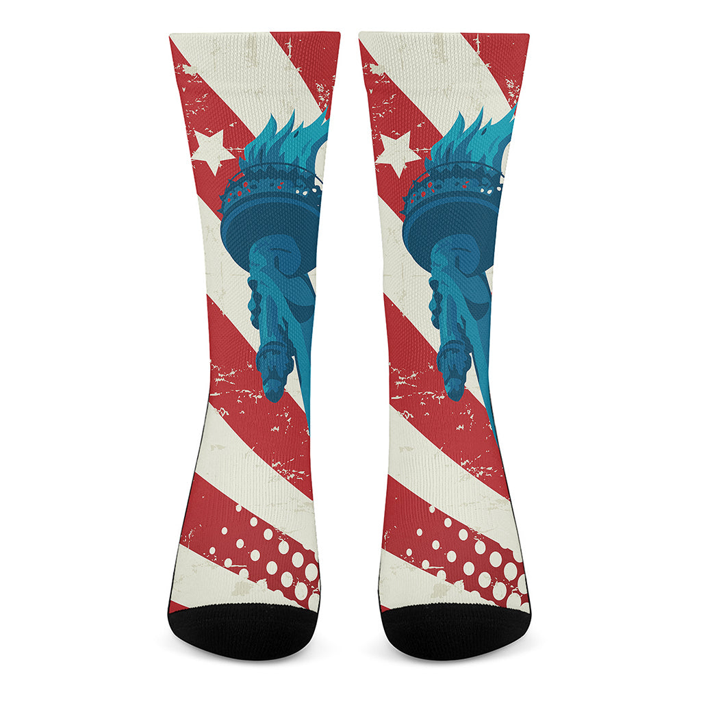 American Statue of Liberty Print Crew Socks