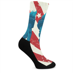 American Statue of Liberty Print Crew Socks