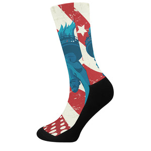 American Statue of Liberty Print Crew Socks