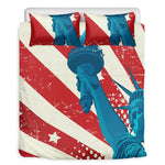 American Statue of Liberty Print Duvet Cover Bedding Set