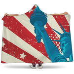 American Statue of Liberty Print Hooded Blanket