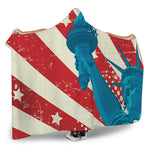 American Statue of Liberty Print Hooded Blanket