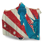 American Statue of Liberty Print Hooded Blanket