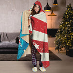 American Statue of Liberty Print Hooded Blanket