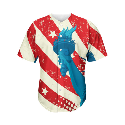 American Statue of Liberty Print Men's Baseball Jersey
