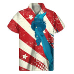 American Statue of Liberty Print Men's Short Sleeve Shirt