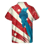 American Statue of Liberty Print Men's Short Sleeve Shirt