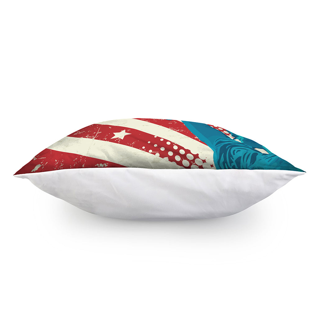 American Statue of Liberty Print Pillow Cover