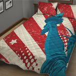 American Statue of Liberty Print Quilt Bed Set