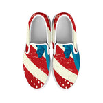 American Statue of Liberty Print White Slip On Shoes