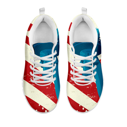 American Statue of Liberty Print White Sneakers