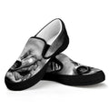 American War Memorial Print Black Slip On Sneakers