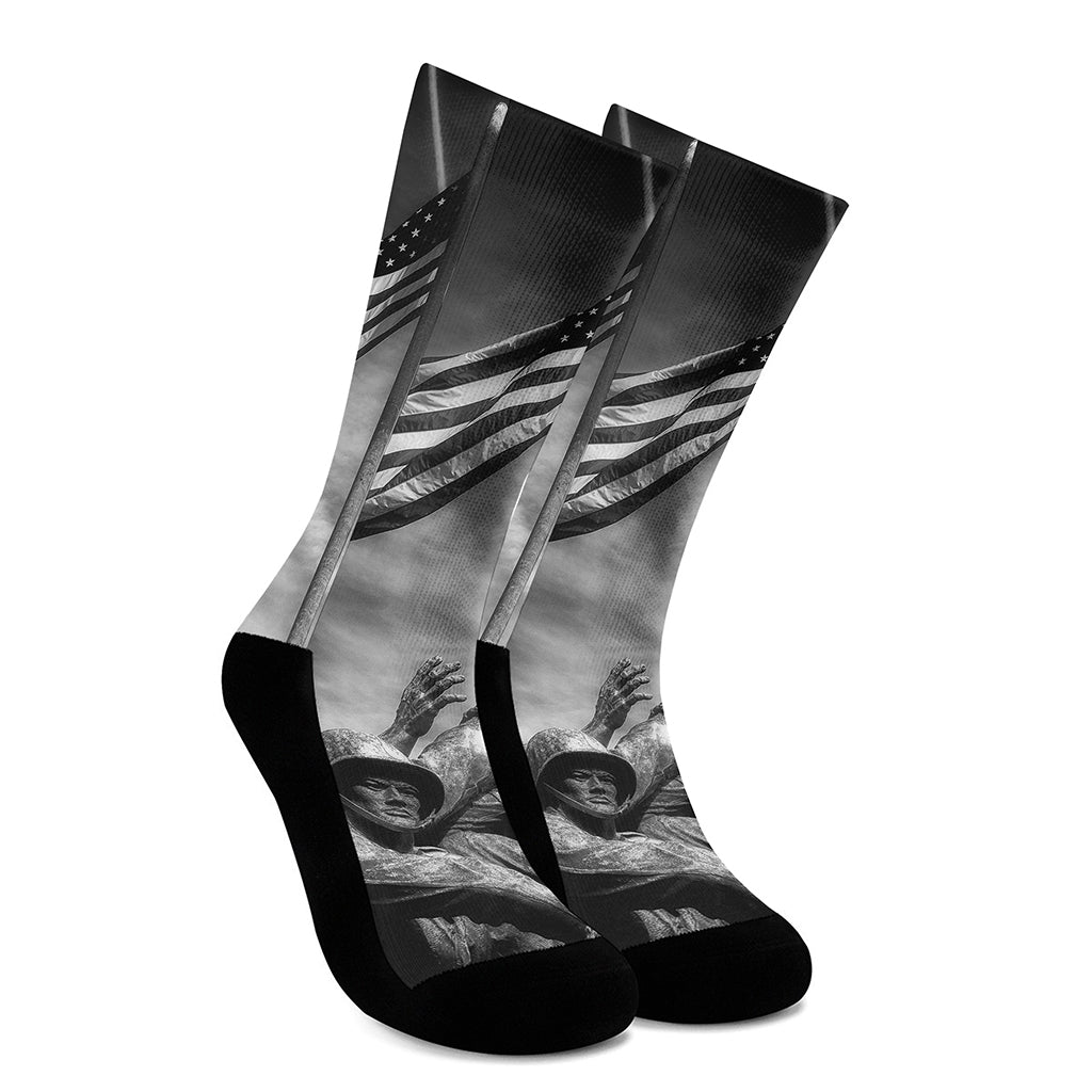 American War Memorial Print Crew Socks