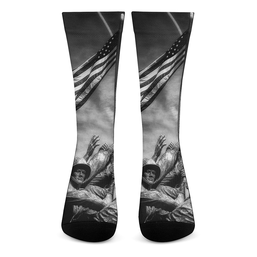 American War Memorial Print Crew Socks