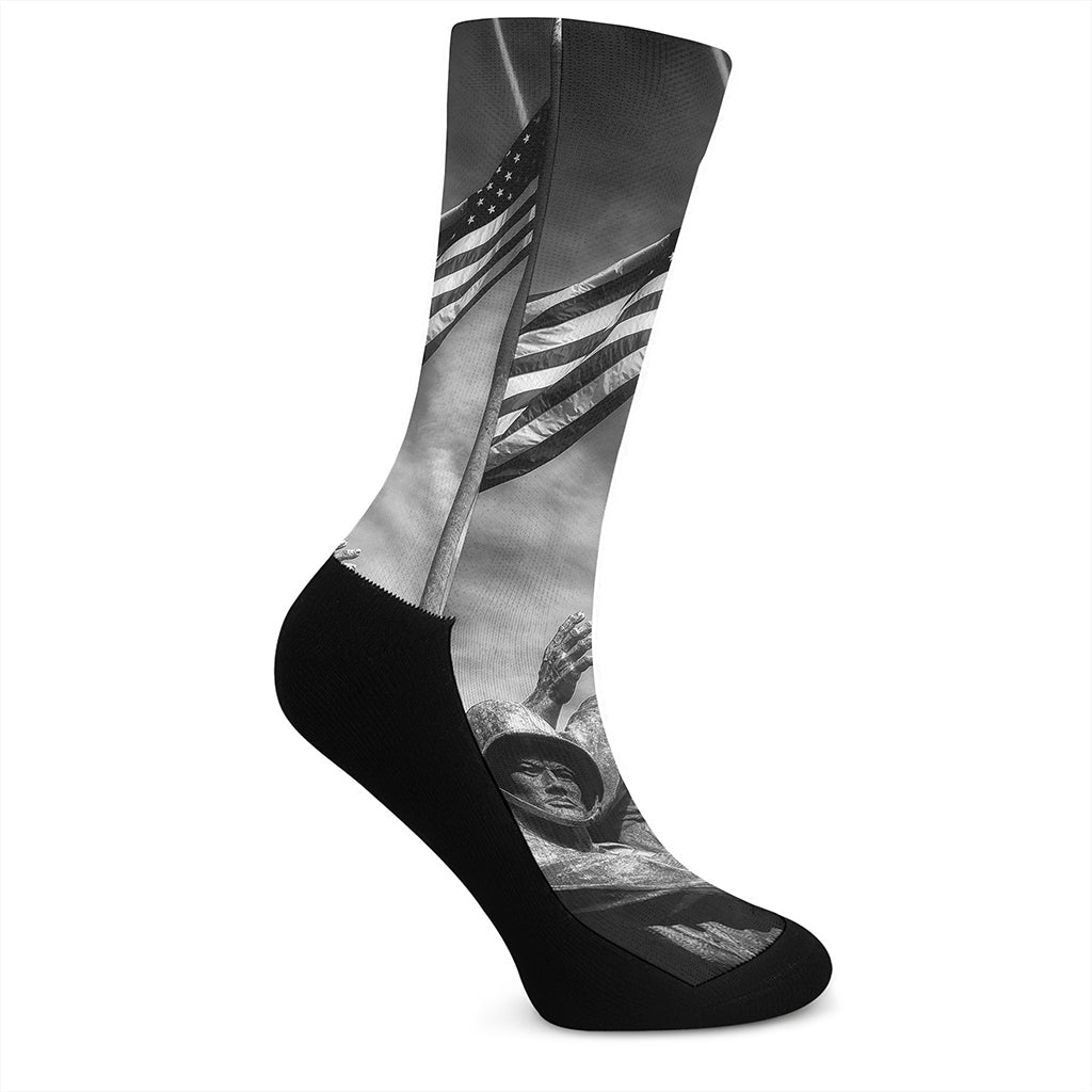 American War Memorial Print Crew Socks