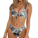 American War Memorial Print Front Bow Tie Bikini