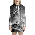 American War Memorial Print Pullover Hoodie Dress
