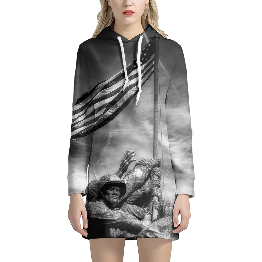 American War Memorial Print Hoodie Dress