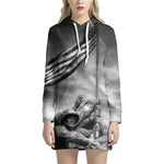 American War Memorial Print Hoodie Dress
